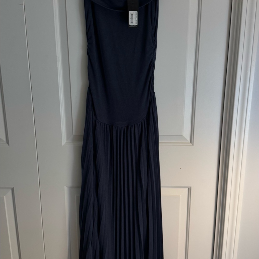 Lioness Navy Blue Pleated Maxi Dress